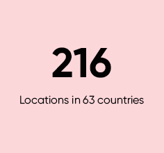 216 locations in 63 countries